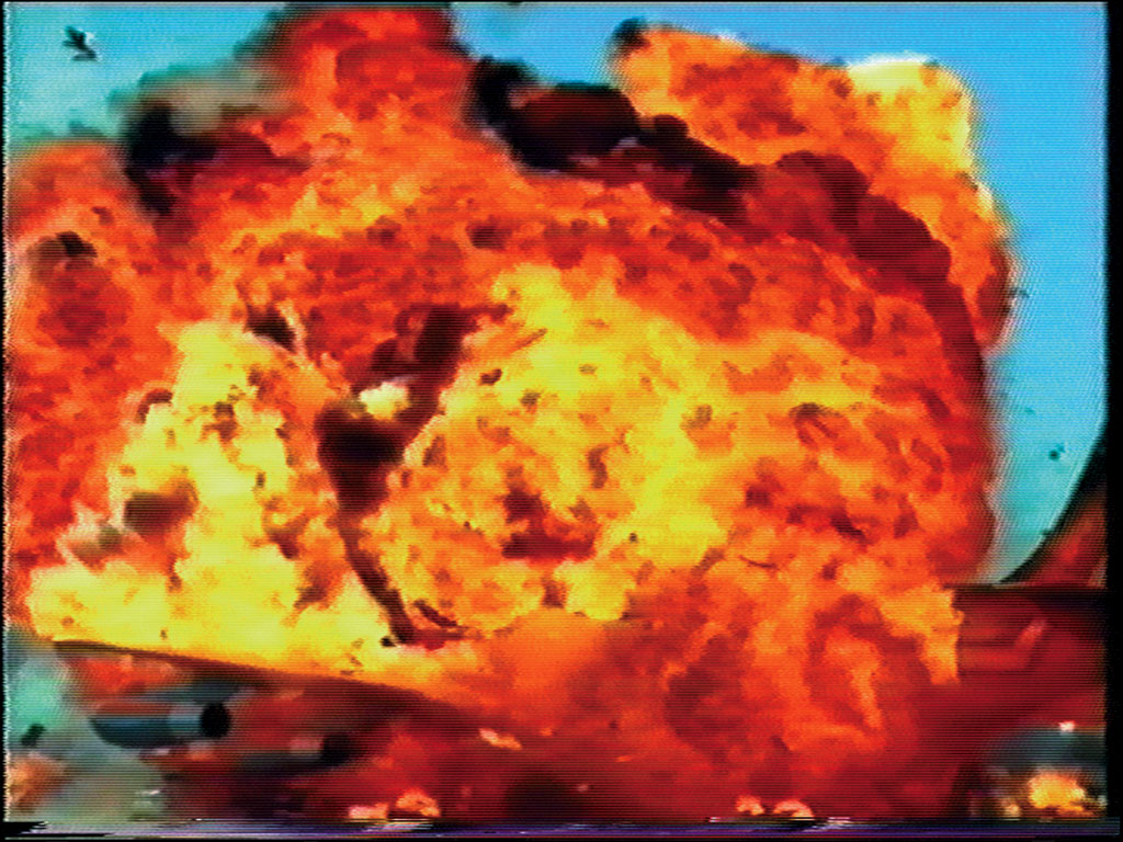 Claude Closky, ‘Brrraoumm’, 1995, monitor, dvd, dvd player, silent, loop. Coproduction Centre pour l’image contemporaine (s-g,g), Geneva. Exhibition view 'Language of Catastrophe', Art and Gallery, Palazzolo Milanese (MI). 20 May - 30 June 2003. Curated by Manuela Gandini, Chiara Somajni